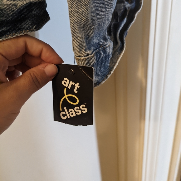 Girls denim jacket with stud shoulder detail, XL 14/16 - Picture 3 of 3